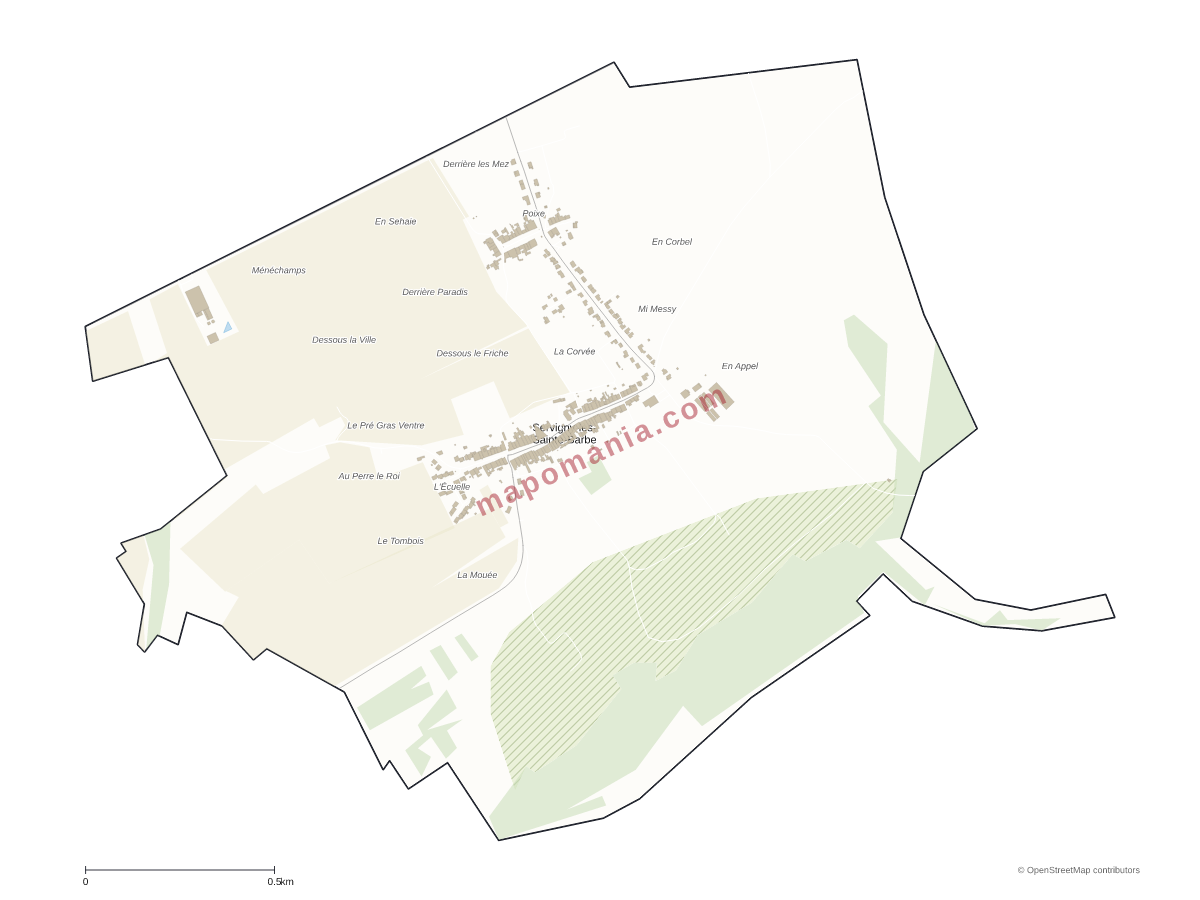 Carte de Servigny-lès-Sainte-Barbe à personnaliser