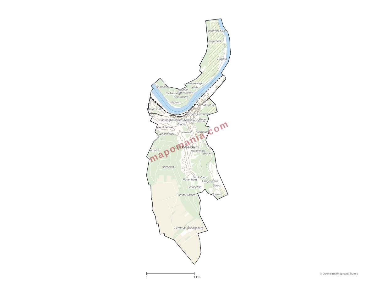 Carte de Sierck-les-Bains à personnaliser