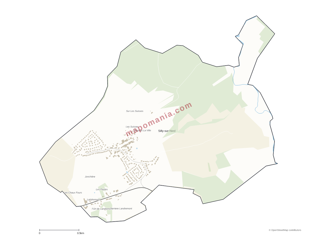 Carte de Silly-sur-Nied à personnaliser