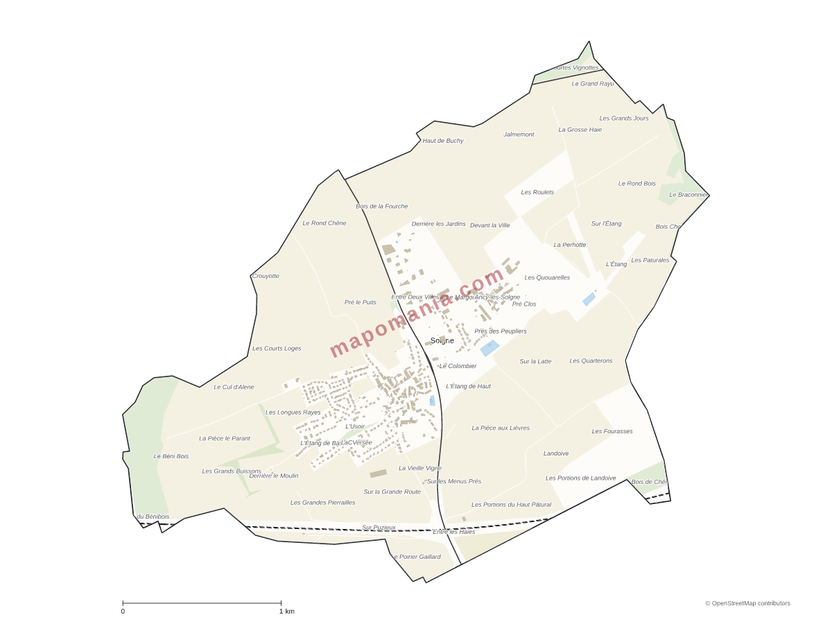 Carte de Solgne à personnaliser