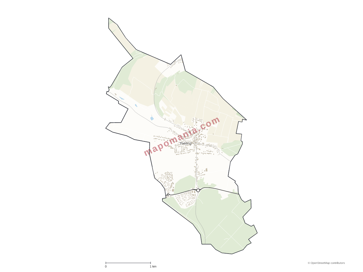 Carte de Théding à personnaliser