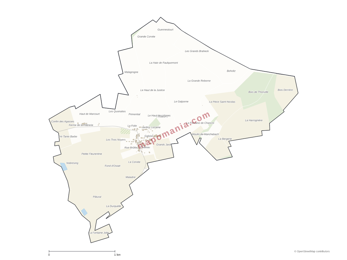 Carte de Thicourt à personnaliser