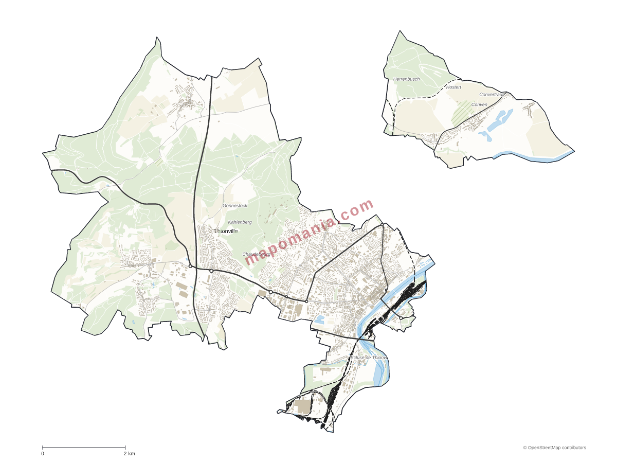 Carte de Thionville à personnaliser