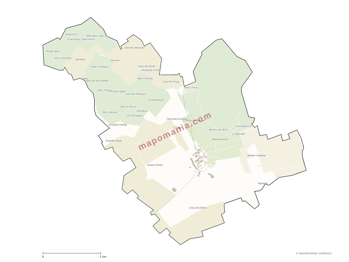 Carte de Tincry à personnaliser