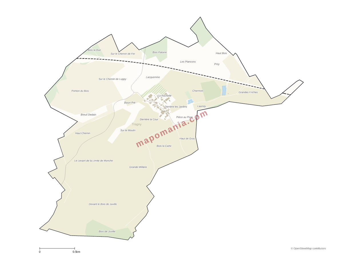 Carte de Tragny à personnaliser