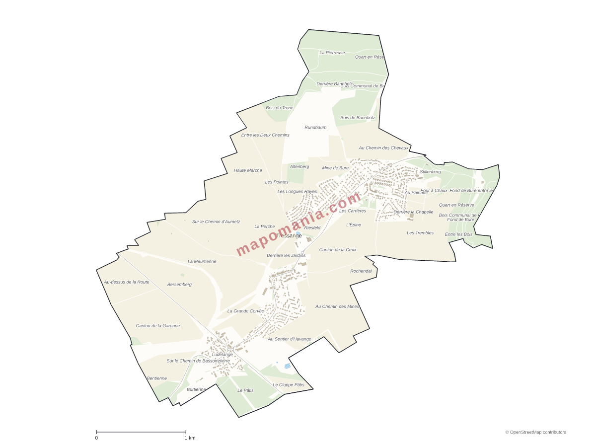 Carte de Tressange à personnaliser