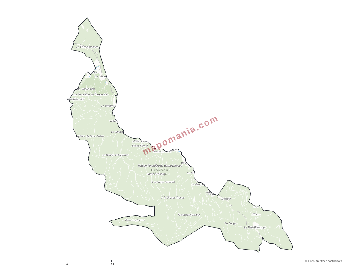 Carte de Turquestein-Blancrupt à personnaliser