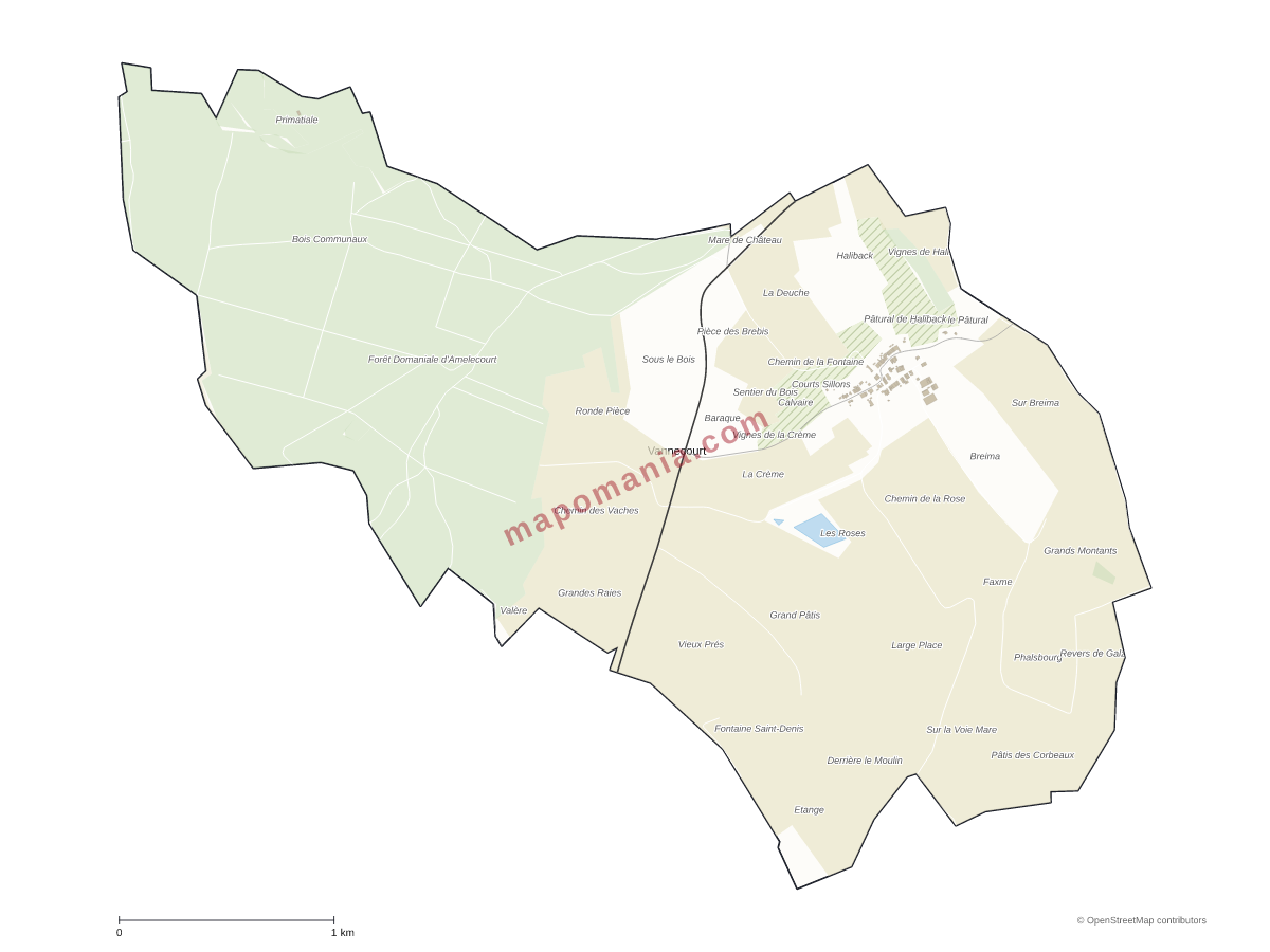 Carte de Vannecourt à personnaliser