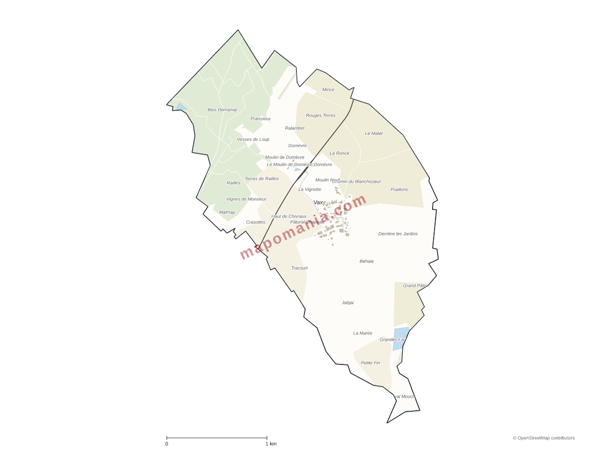 Carte de Vaxy à personnaliser