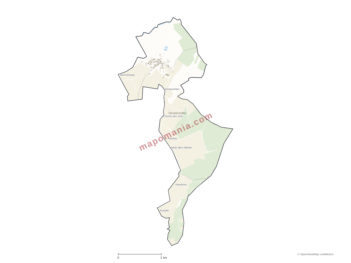 Carte de Veckersviller à personnaliser