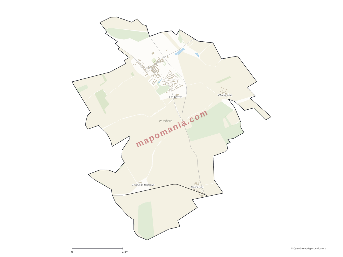 Carte de Vernéville à personnaliser