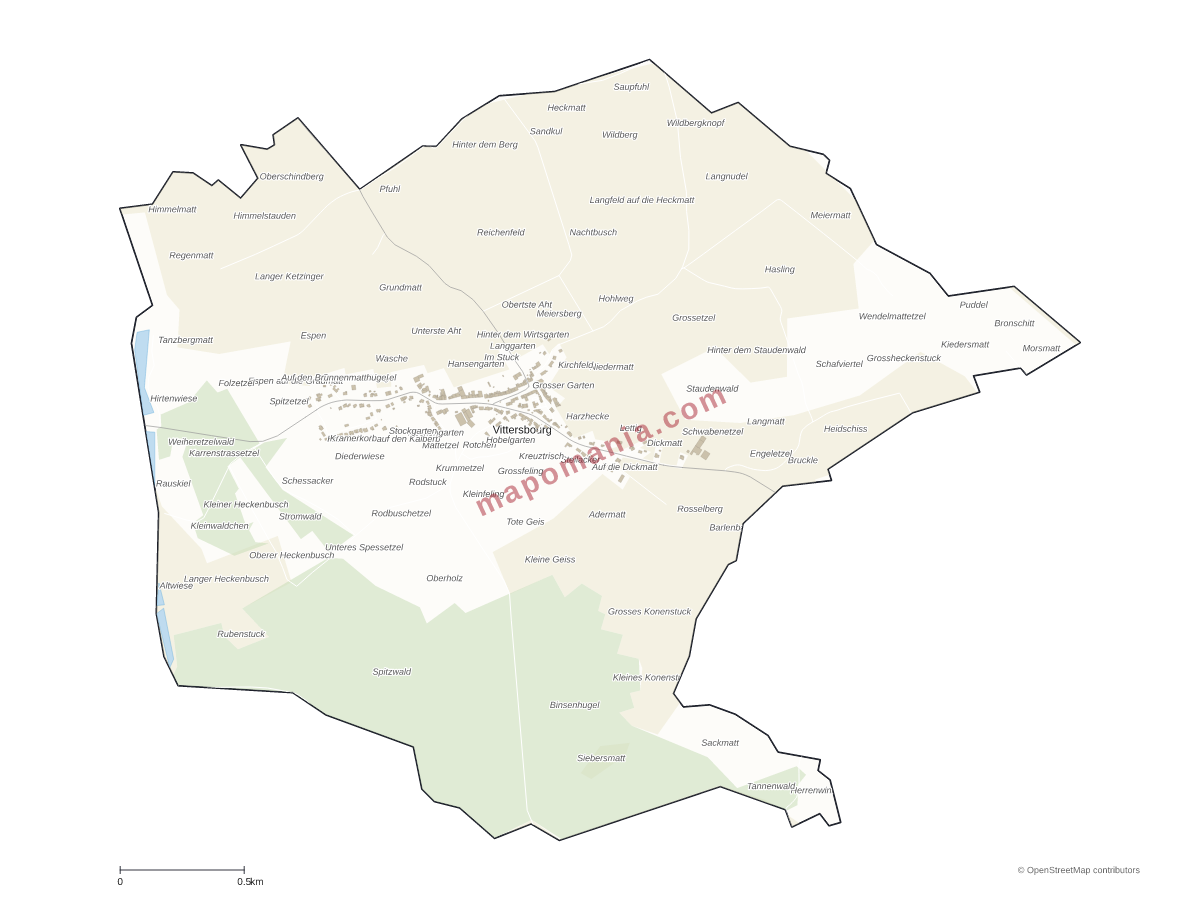 Carte de Vittersbourg à personnaliser