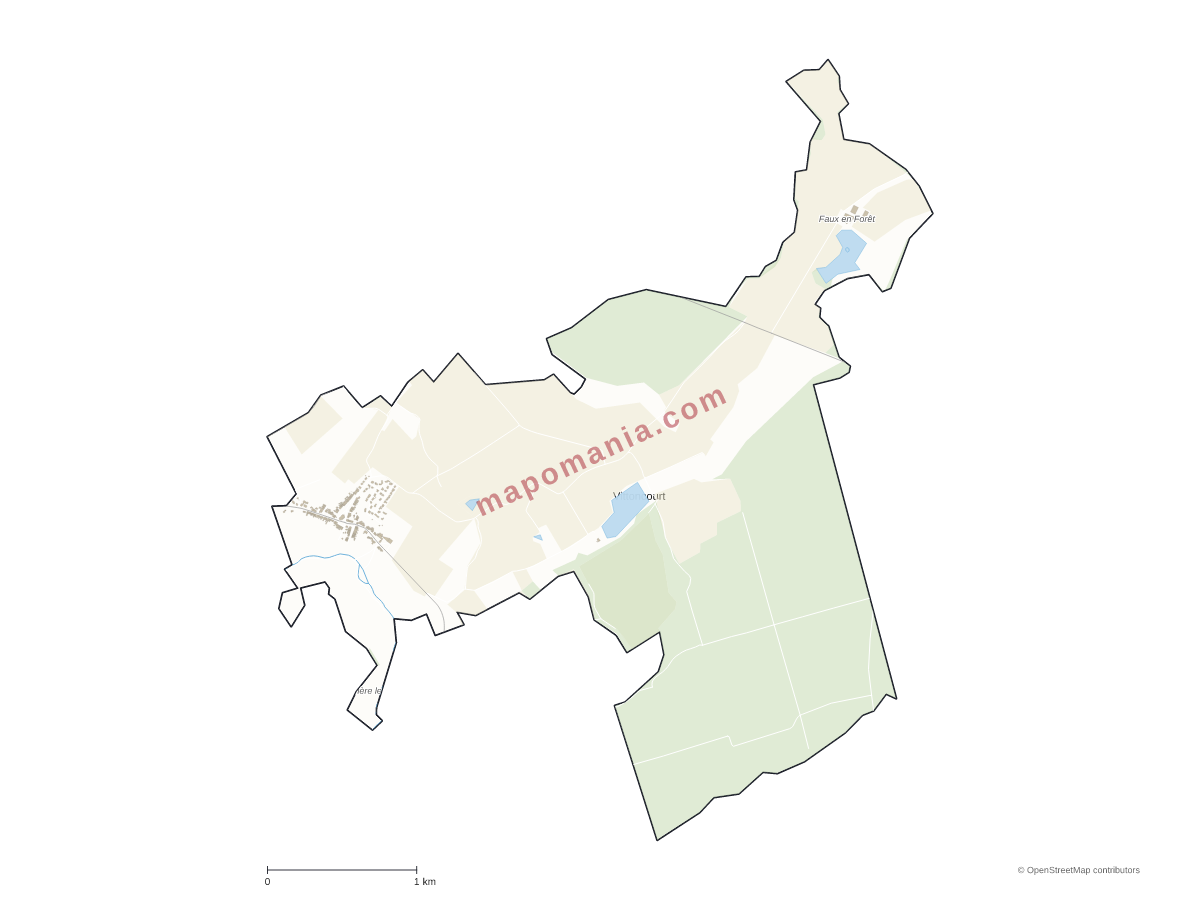 Carte de Vittoncourt à personnaliser