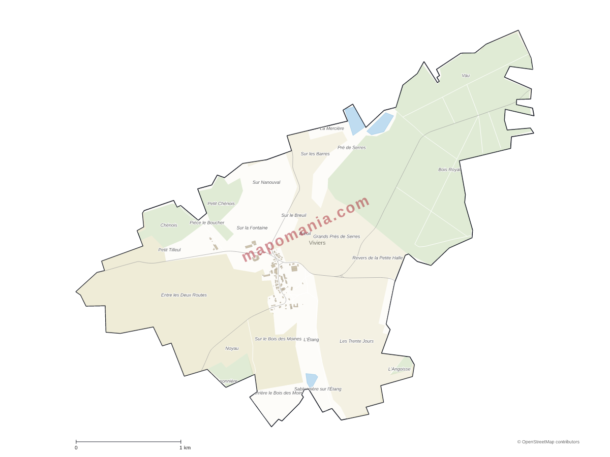 Carte de Viviers à personnaliser