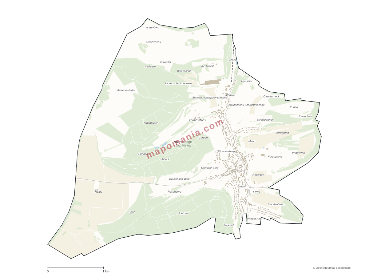 Carte de Volmerange-les-Mines à personnaliser
