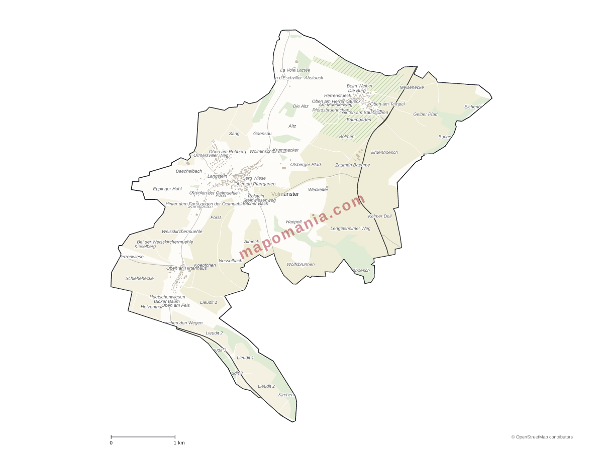 Carte de Volmunster à personnaliser