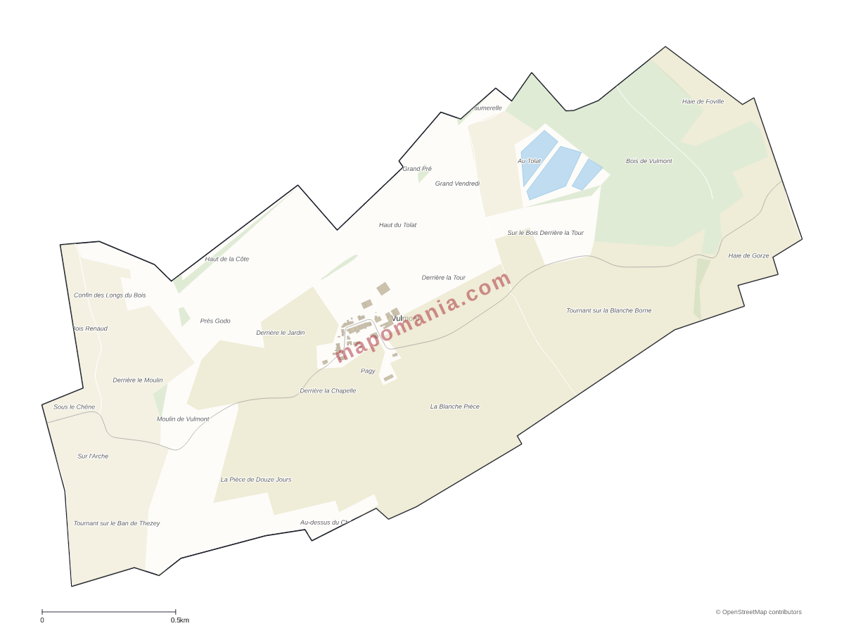 Carte de Vulmont à personnaliser