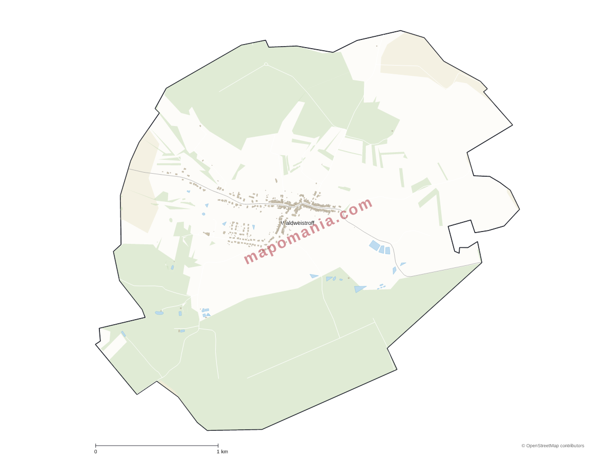 Carte de Waldweistroff à personnaliser
