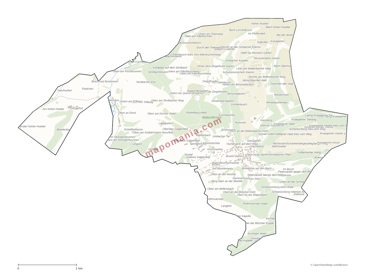 Carte de Walschbronn à personnaliser