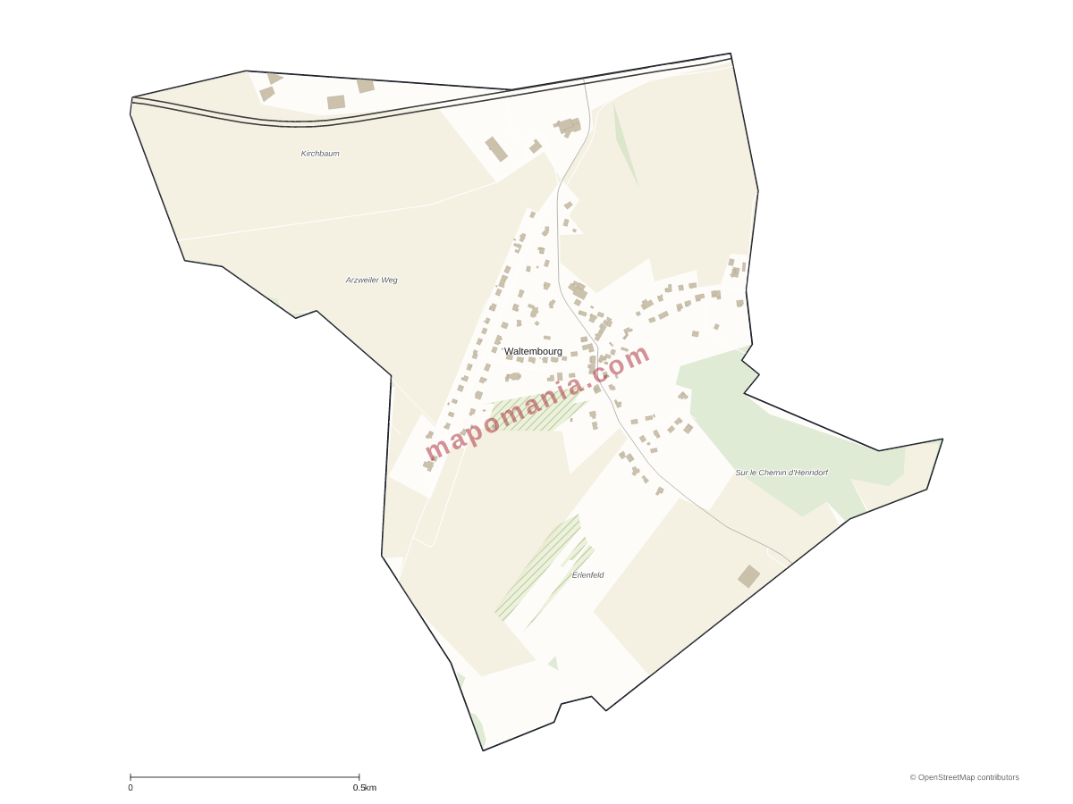 Carte de Waltembourg à personnaliser