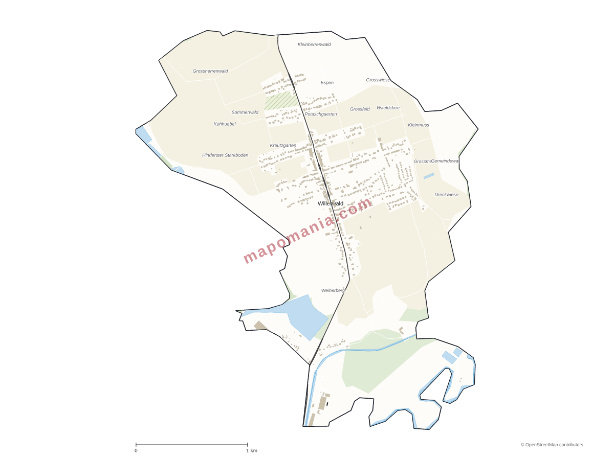 Carte de Willerwald à personnaliser