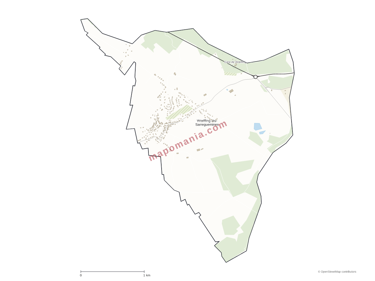 Carte de Wœlfling-lès-Sarreguemines à personnaliser