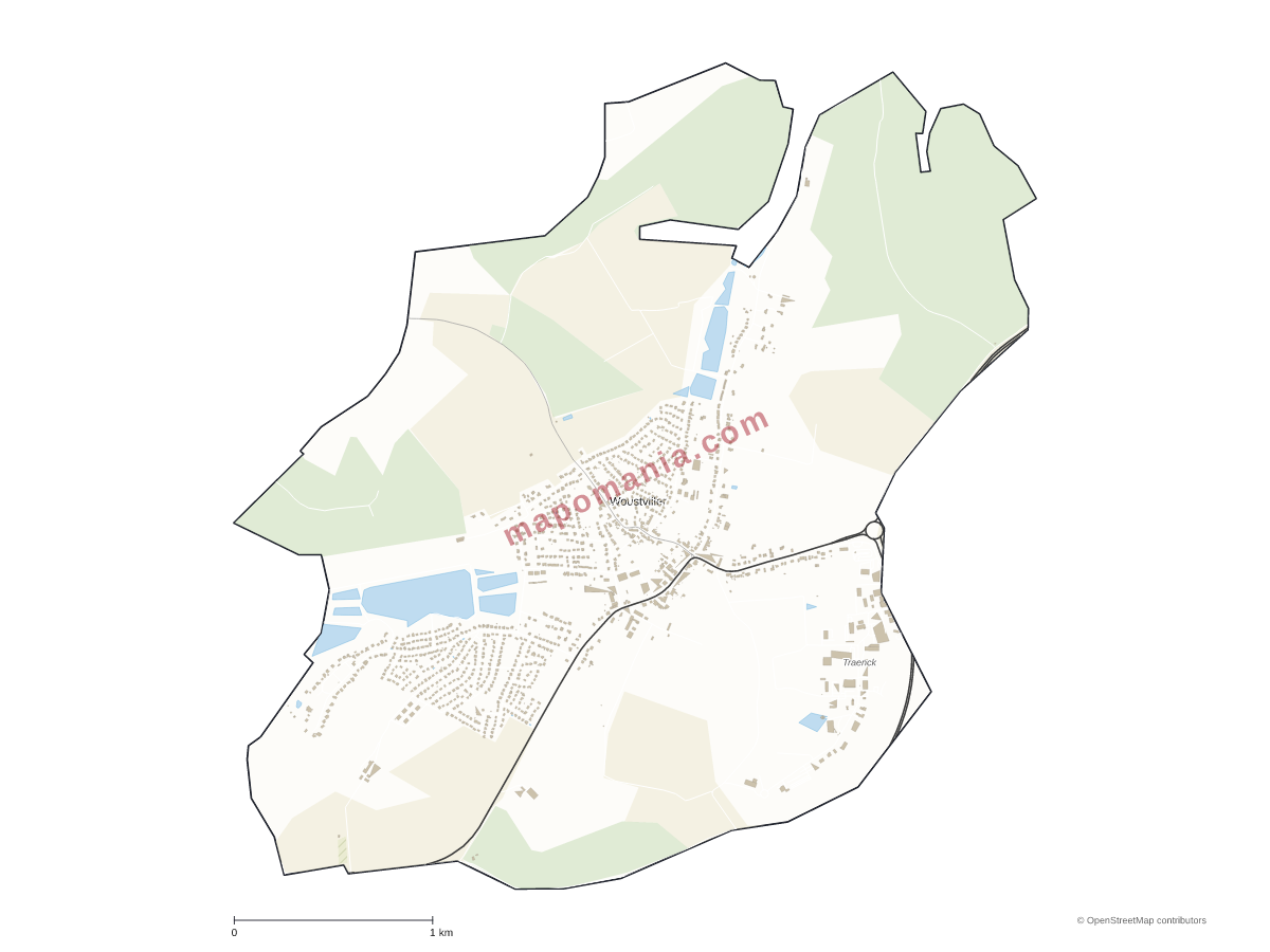 Carte de Woustviller à personnaliser