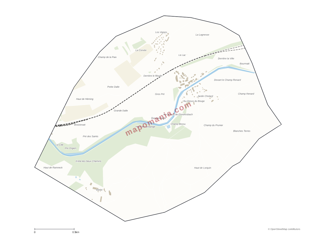 Carte de Xouaxange à personnaliser