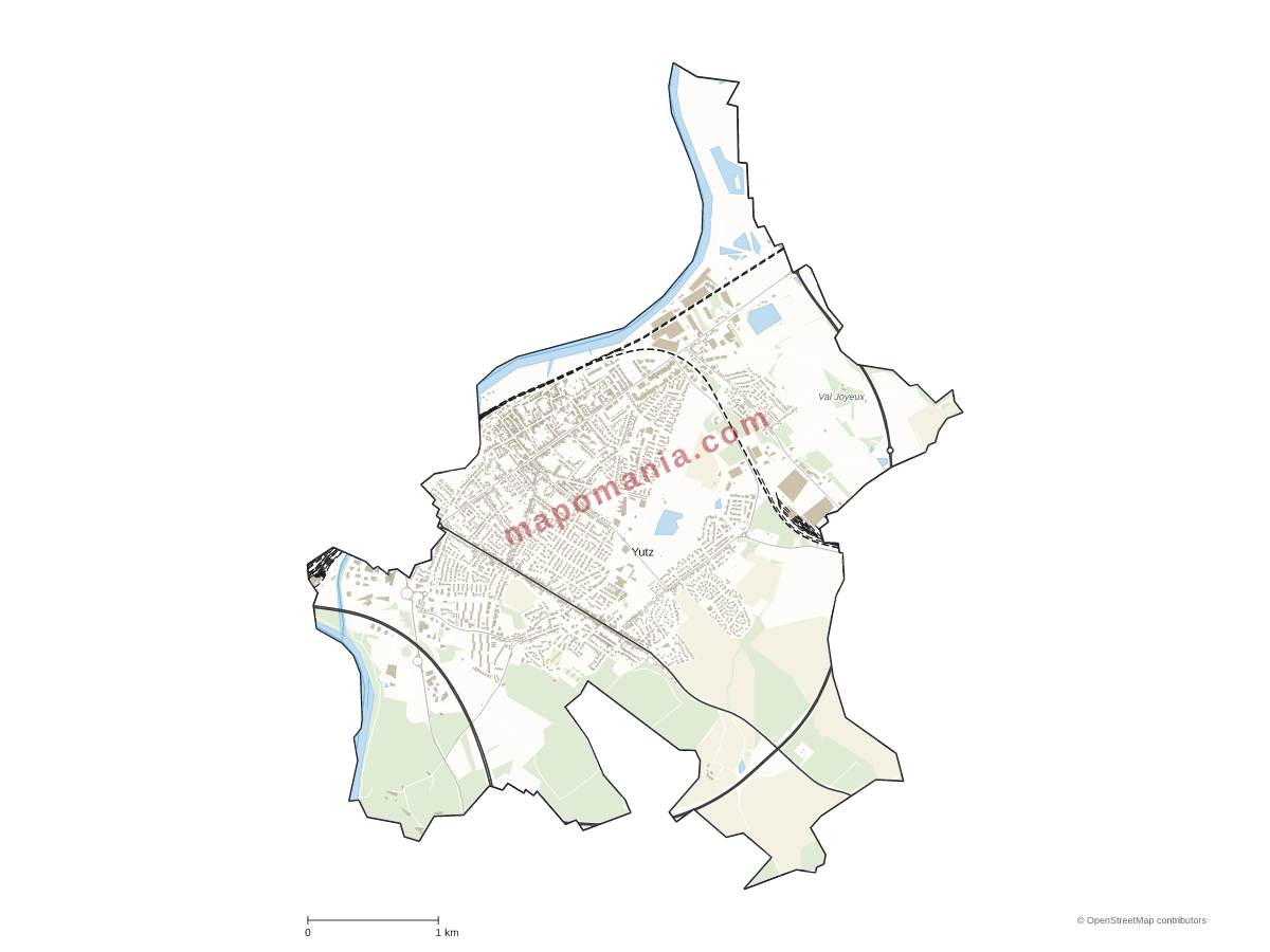Carte de Yutz à personnaliser