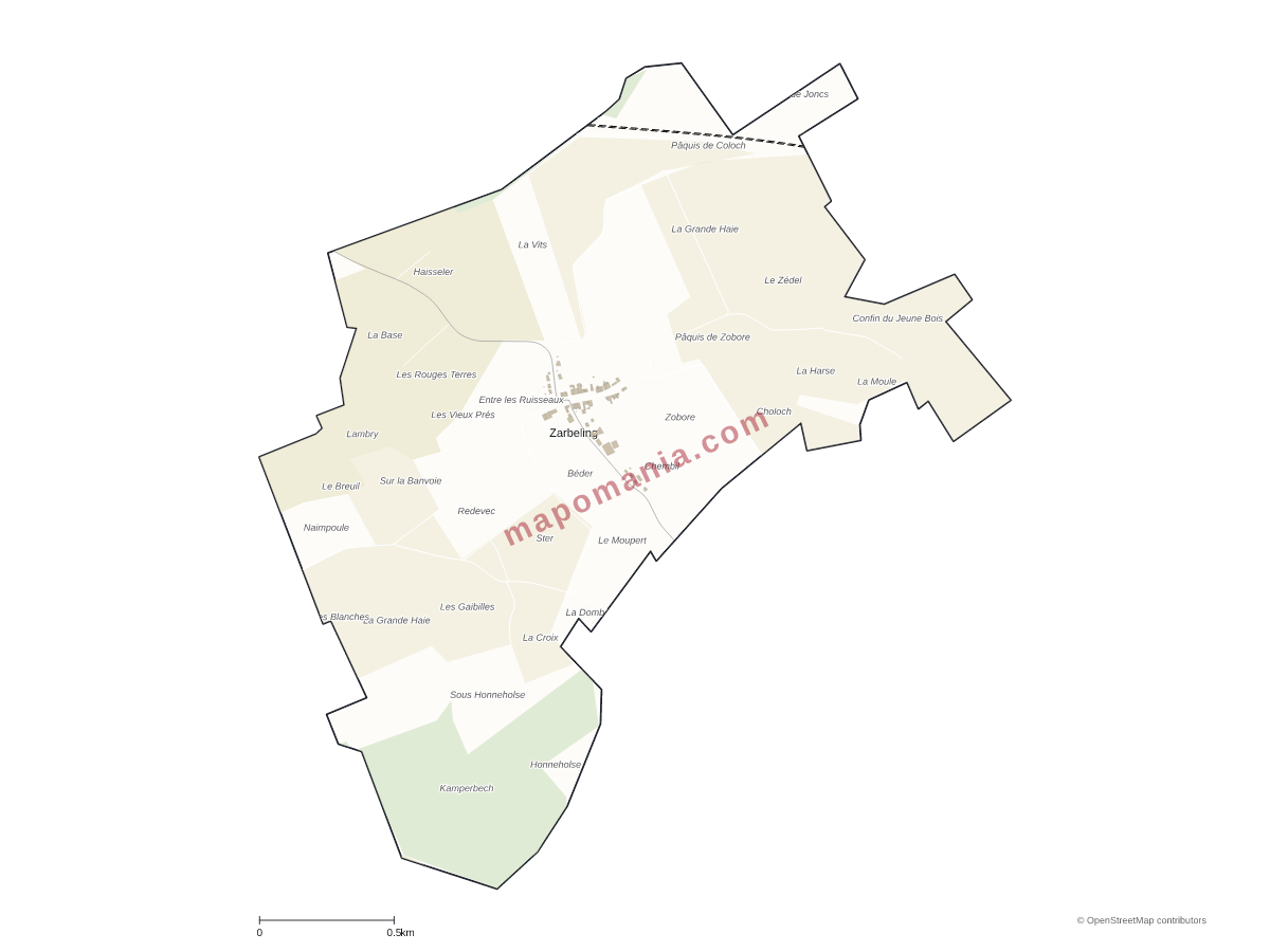 Carte de Zarbeling à personnaliser