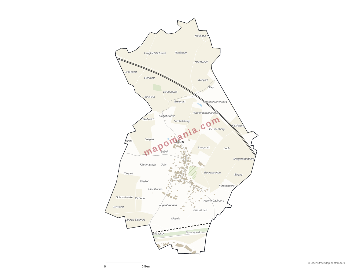 Carte de Zilling à personnaliser