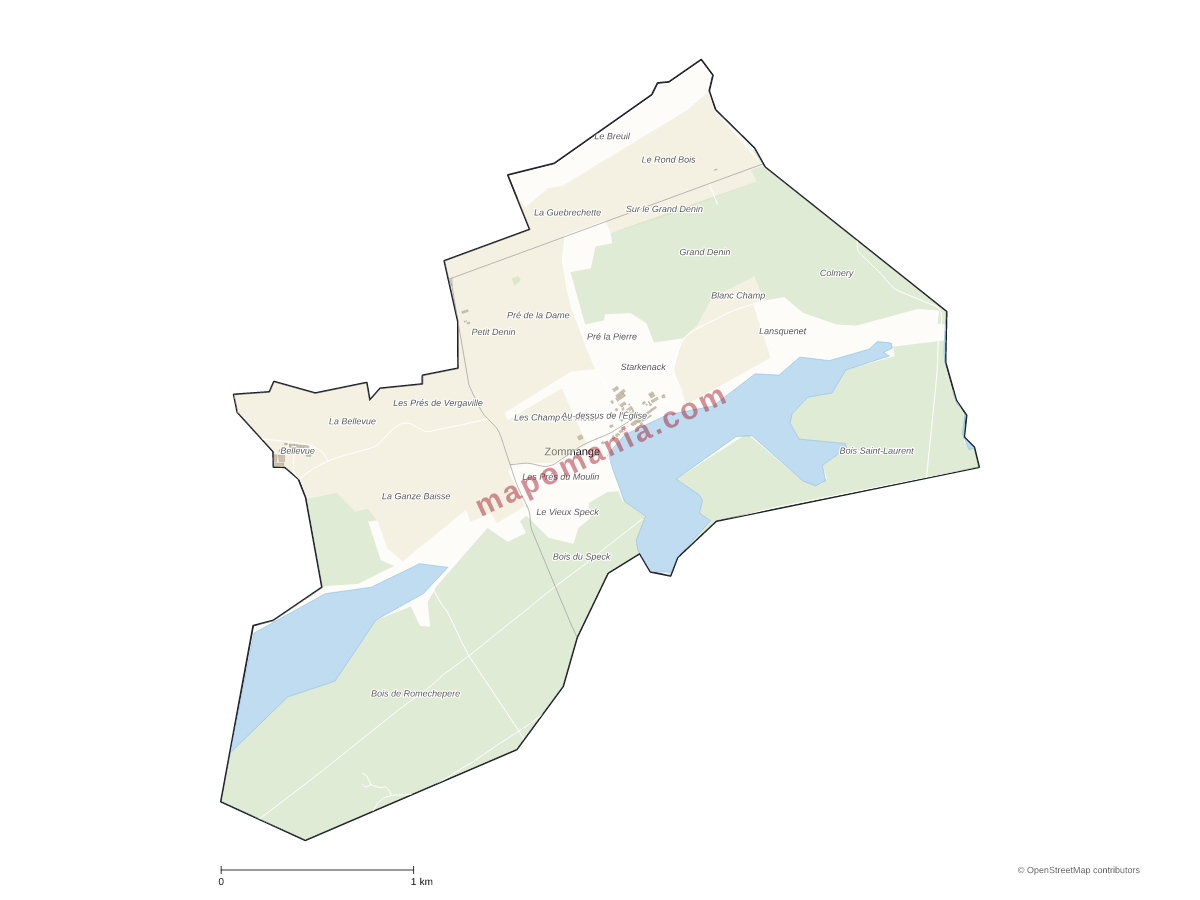 Carte de Zommange à personnaliser