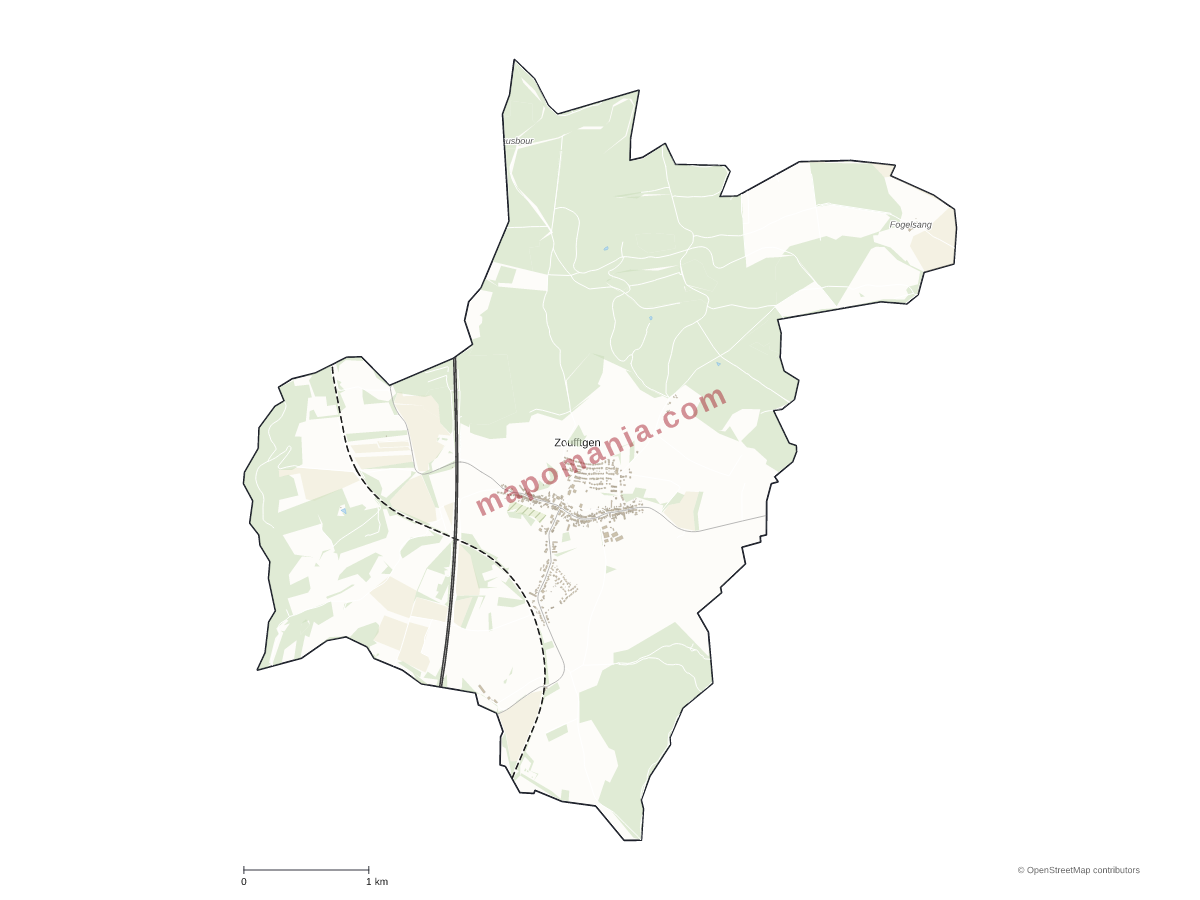 Carte de Zoufftgen à personnaliser