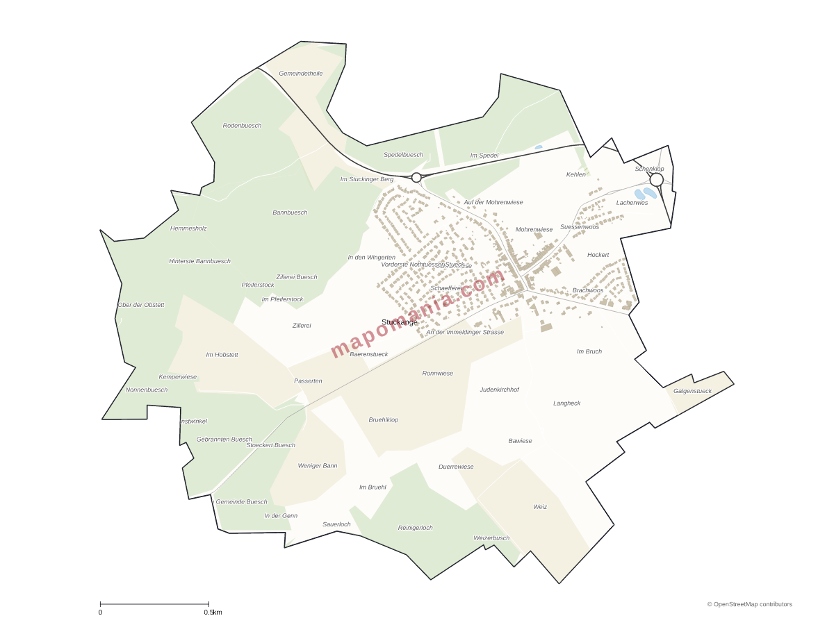 Carte de Stuckange à personnaliser