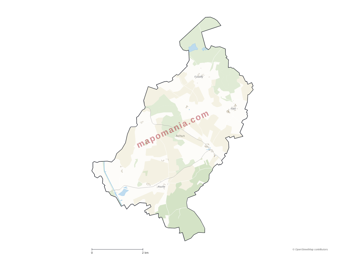 Carte de Achun à personnaliser