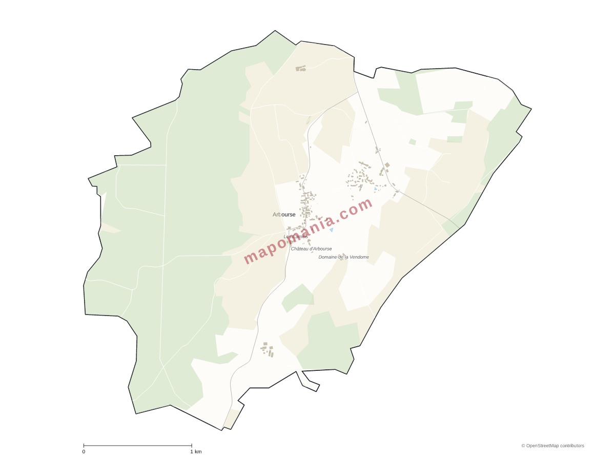 Carte de Arbourse à personnaliser