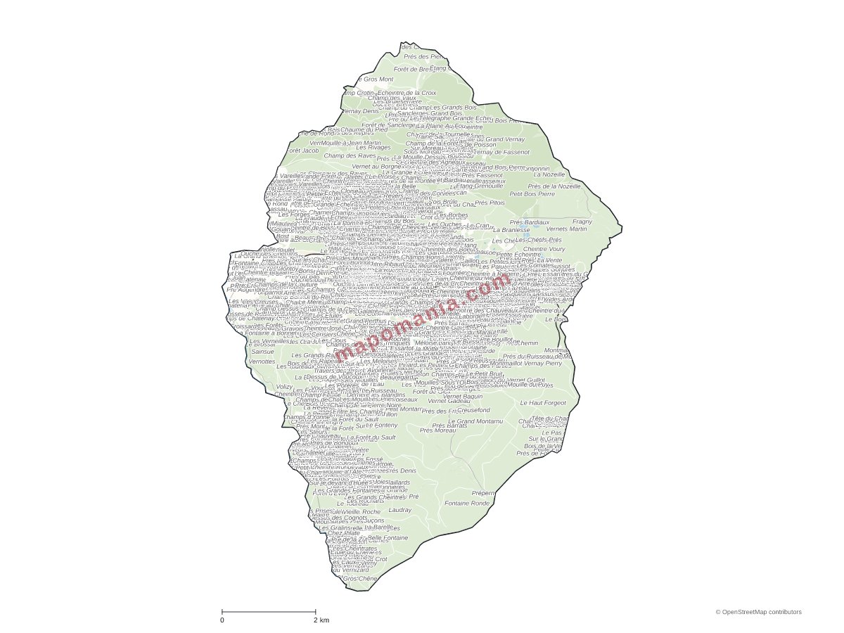 Carte de Arleuf à personnaliser