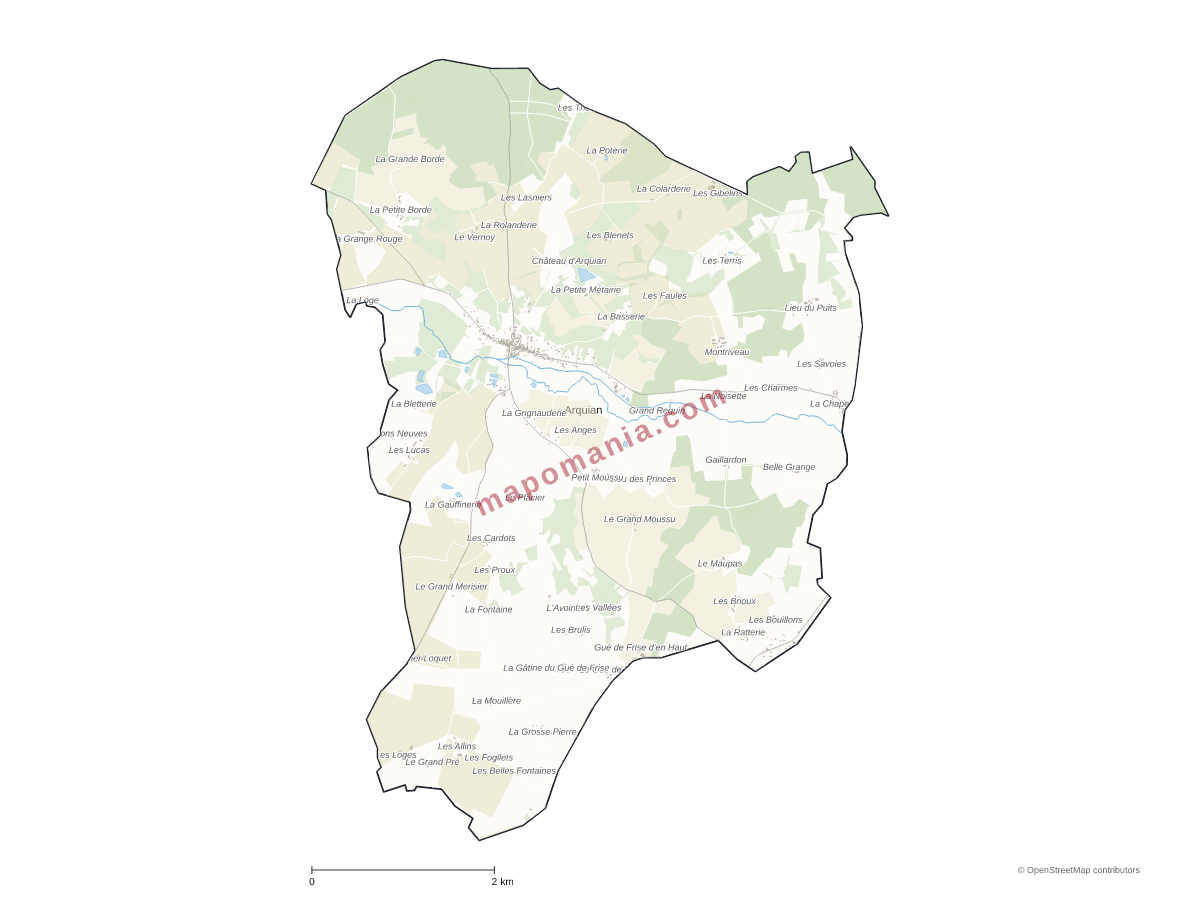 Carte de Arquian à personnaliser