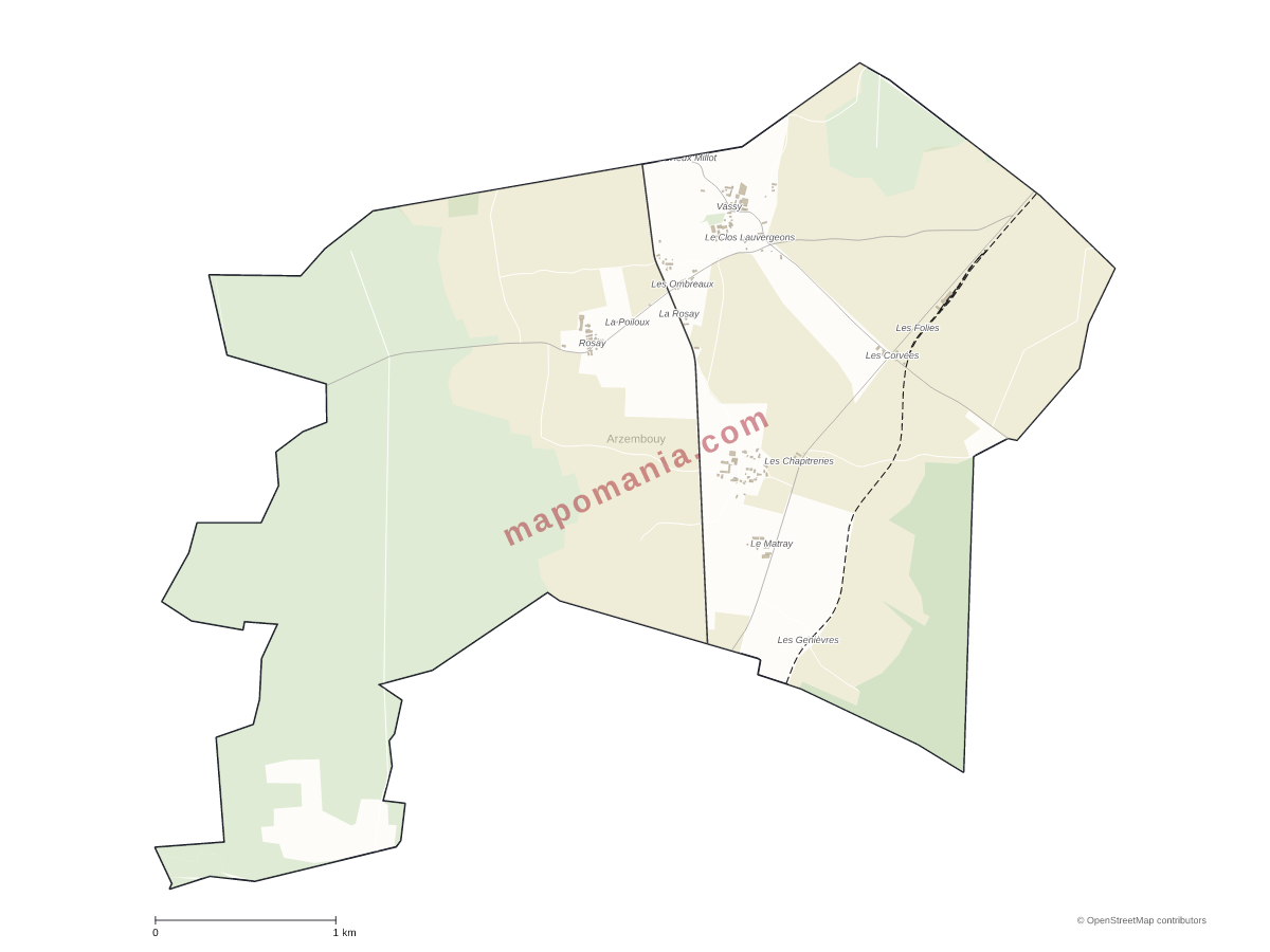 Carte de Arzembouy à personnaliser