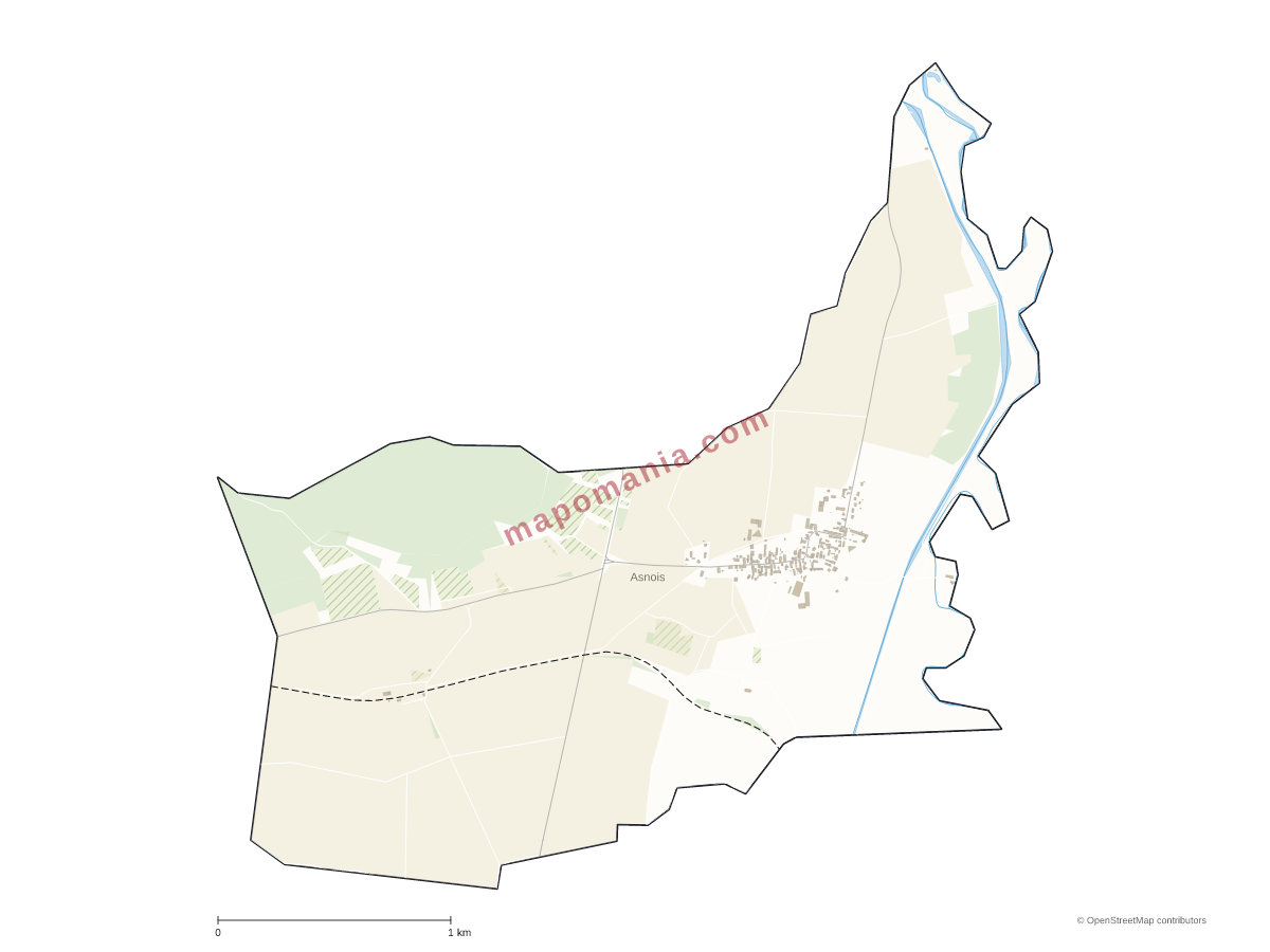 Carte de Asnois à personnaliser