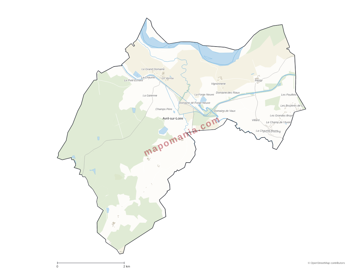 Carte de Avril-sur-Loire à personnaliser