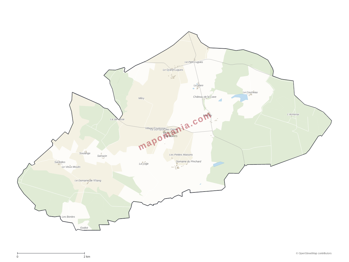 Carte de Beaumont-Sardolles à personnaliser