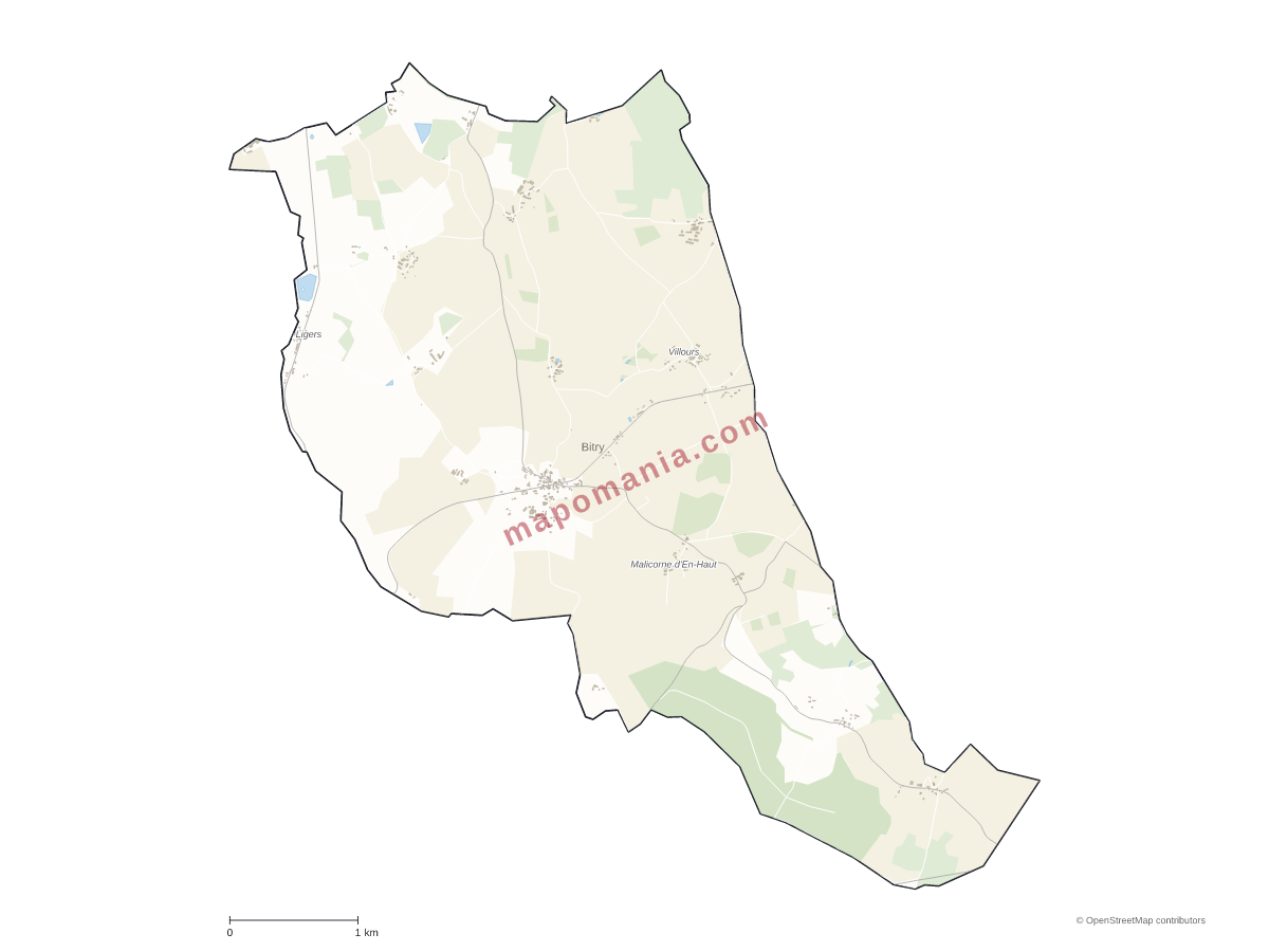 Carte de Bitry à personnaliser