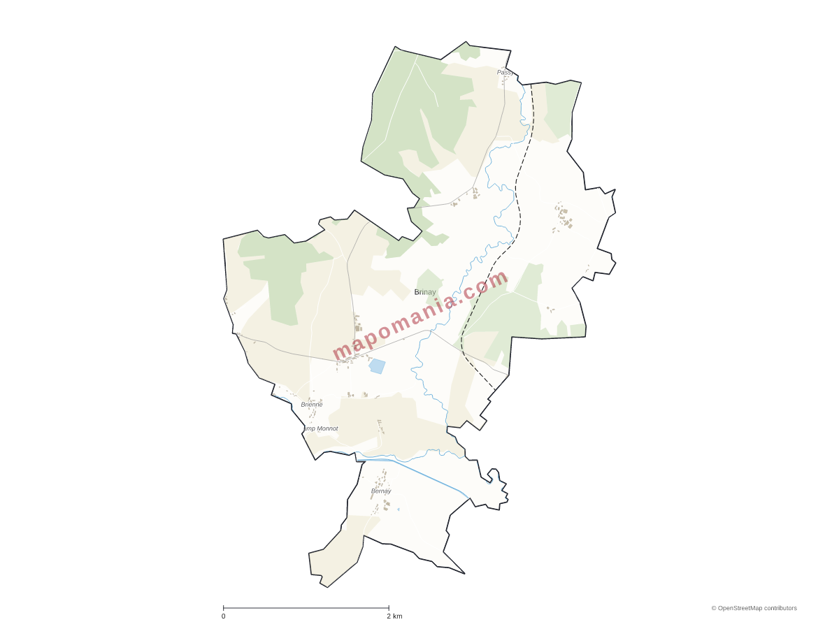 Carte de Brinay à personnaliser
