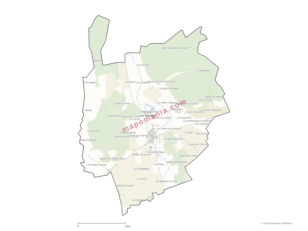 Carte de Brinon-sur-Beuvron à personnaliser