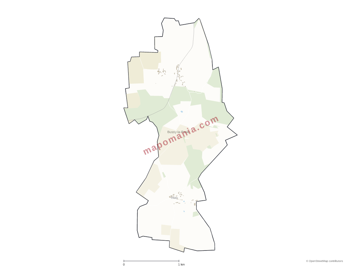 Carte de Bussy-la-Pesle à personnaliser