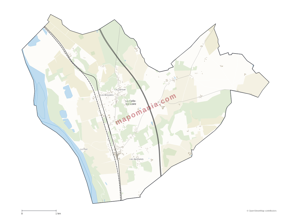 Carte de La Celle-sur-Loire à personnaliser