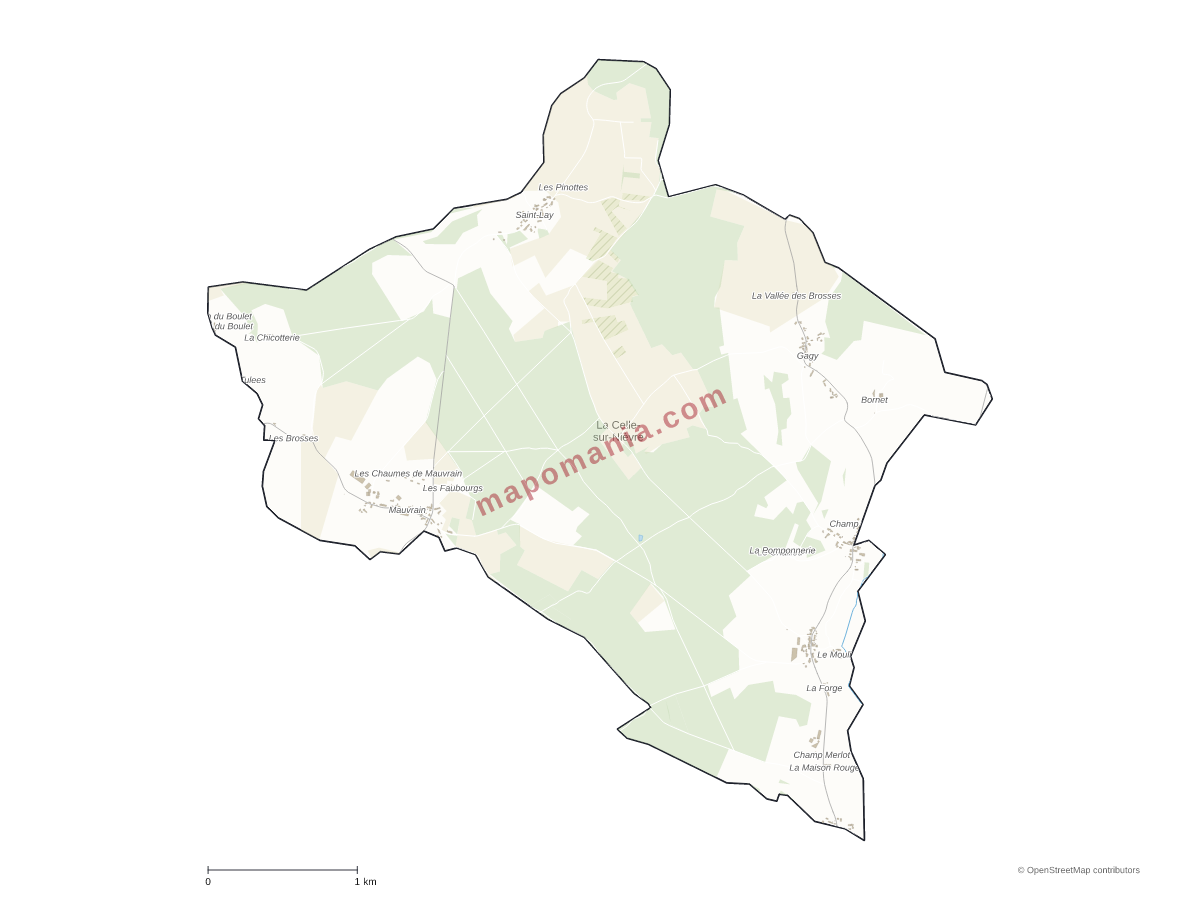 Carte de La Celle-sur-Nièvre à personnaliser