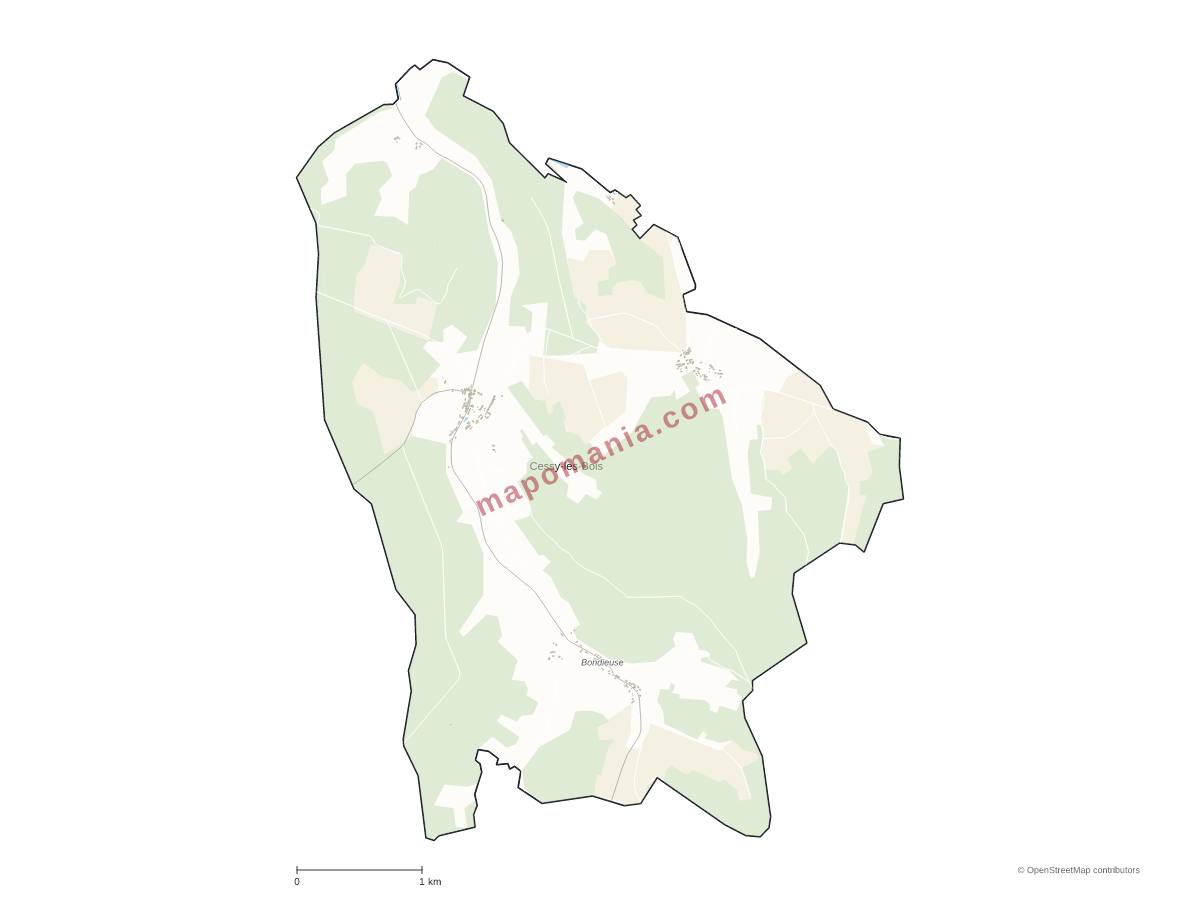 Carte de Cessy-les-Bois à personnaliser