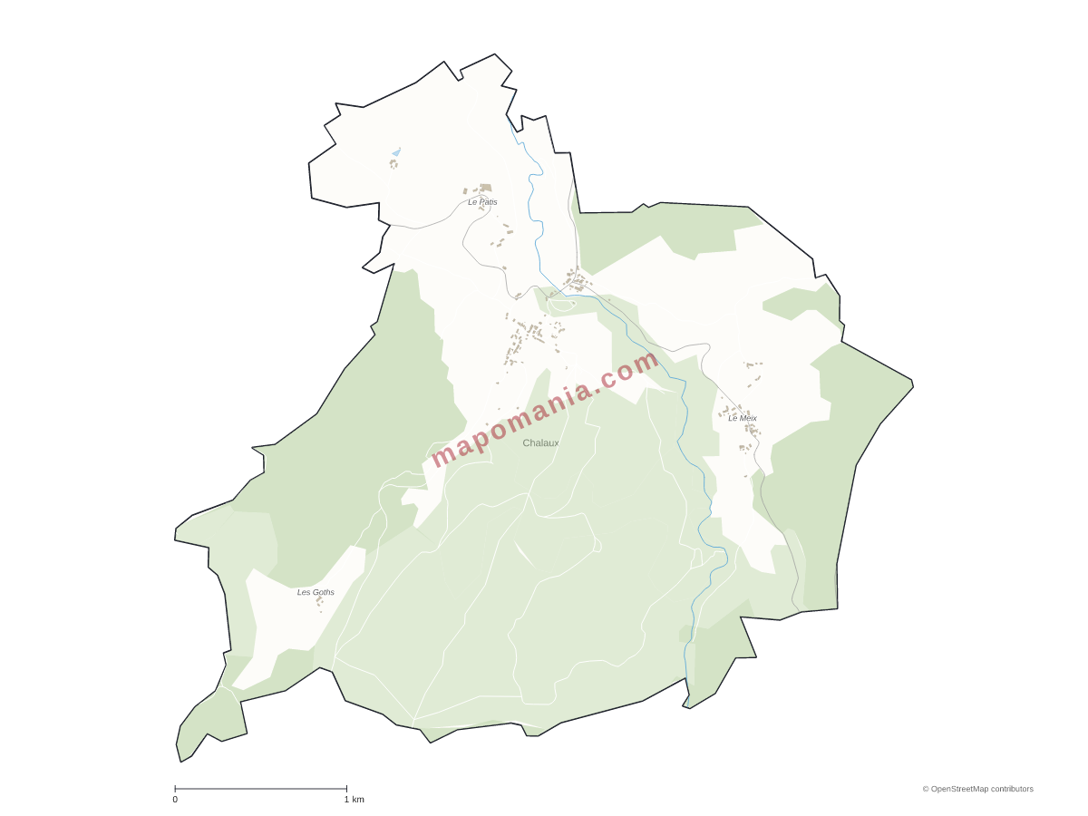 Carte de Chalaux à personnaliser